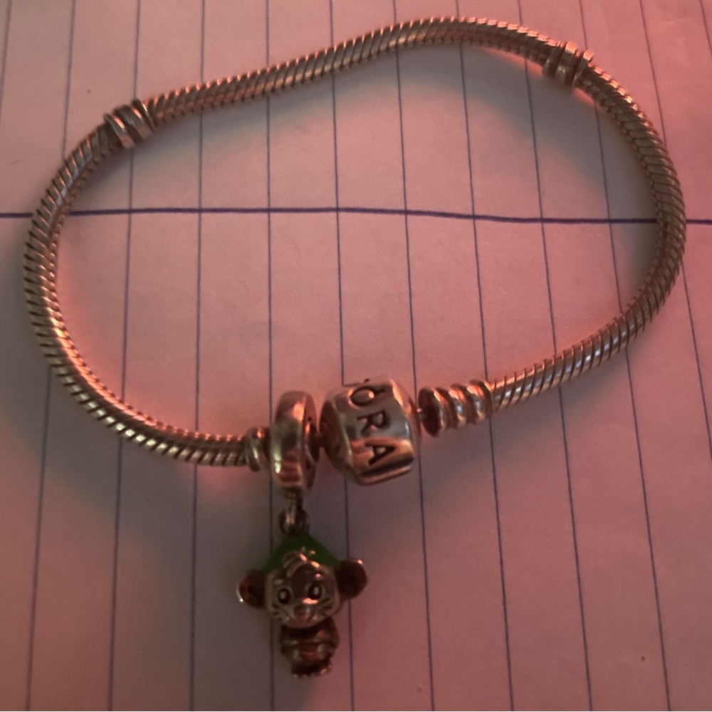 Pandora Silver Bracelet with Cinderella “Gus” Charm